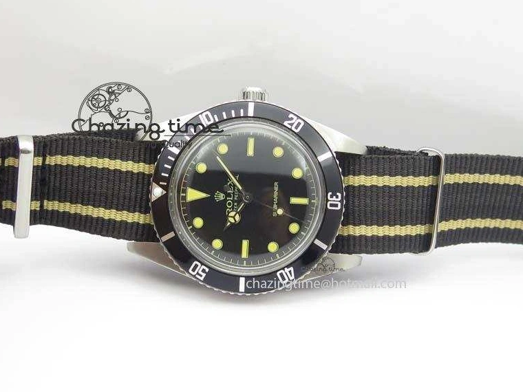 0220 Vintage 1680 Submariner No Date SS Black Dial On Nylon Strap A SoftTouch 3854